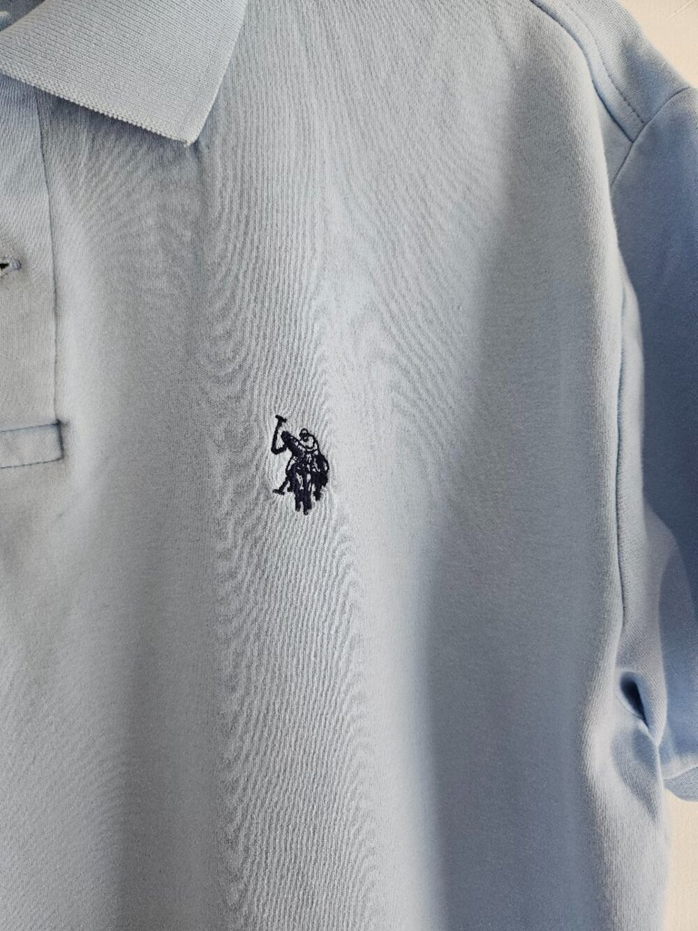 US Polo Assn Light Blue Short Sleeve Embroidered Polo Medium Shirt - Picture 3 of 6